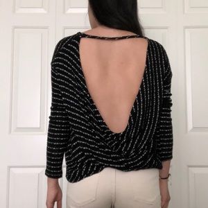 open back stripped free people sweater